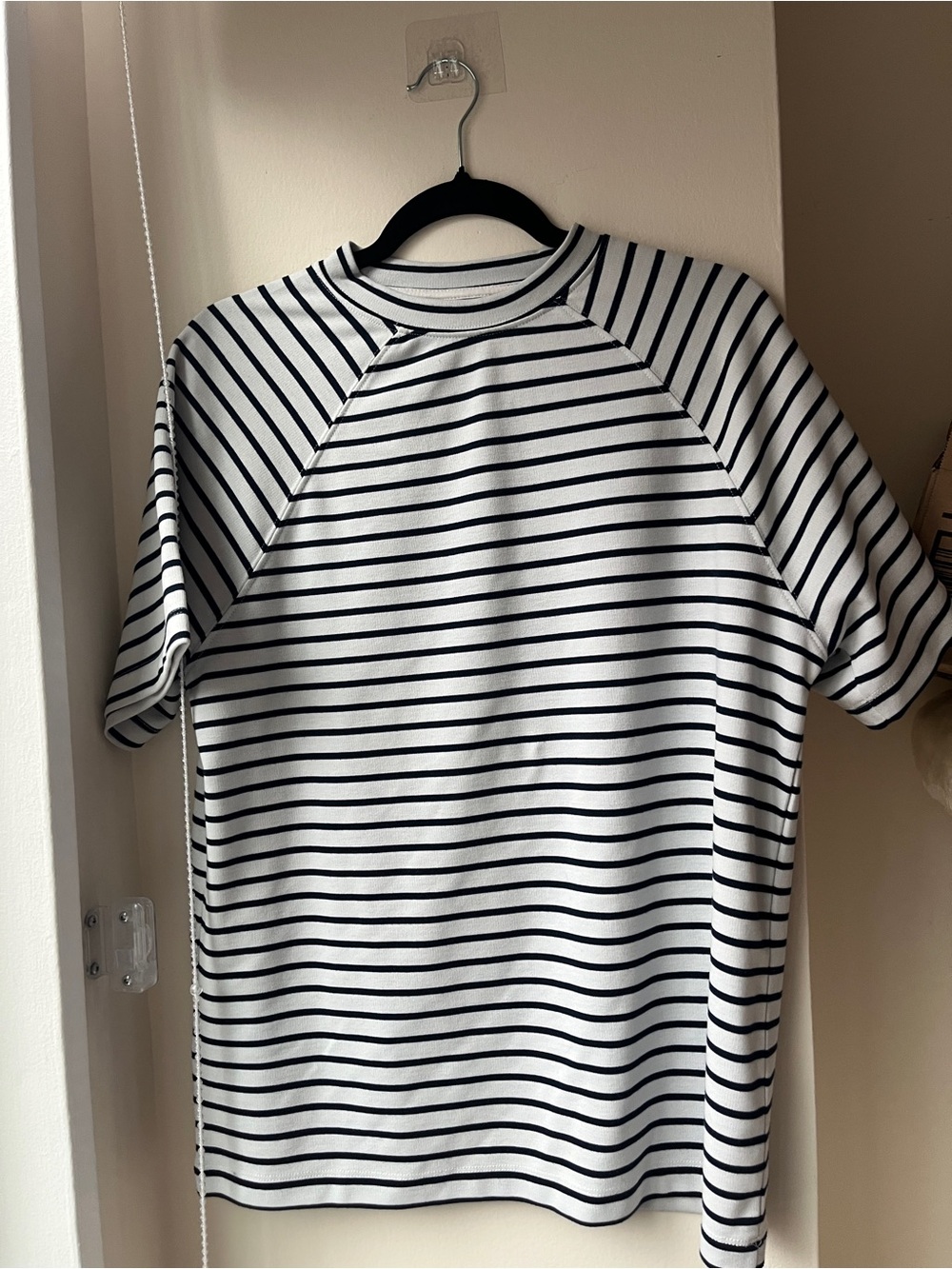 ASOS White and Black Striped Short-Sleeve Crewneck Tee
